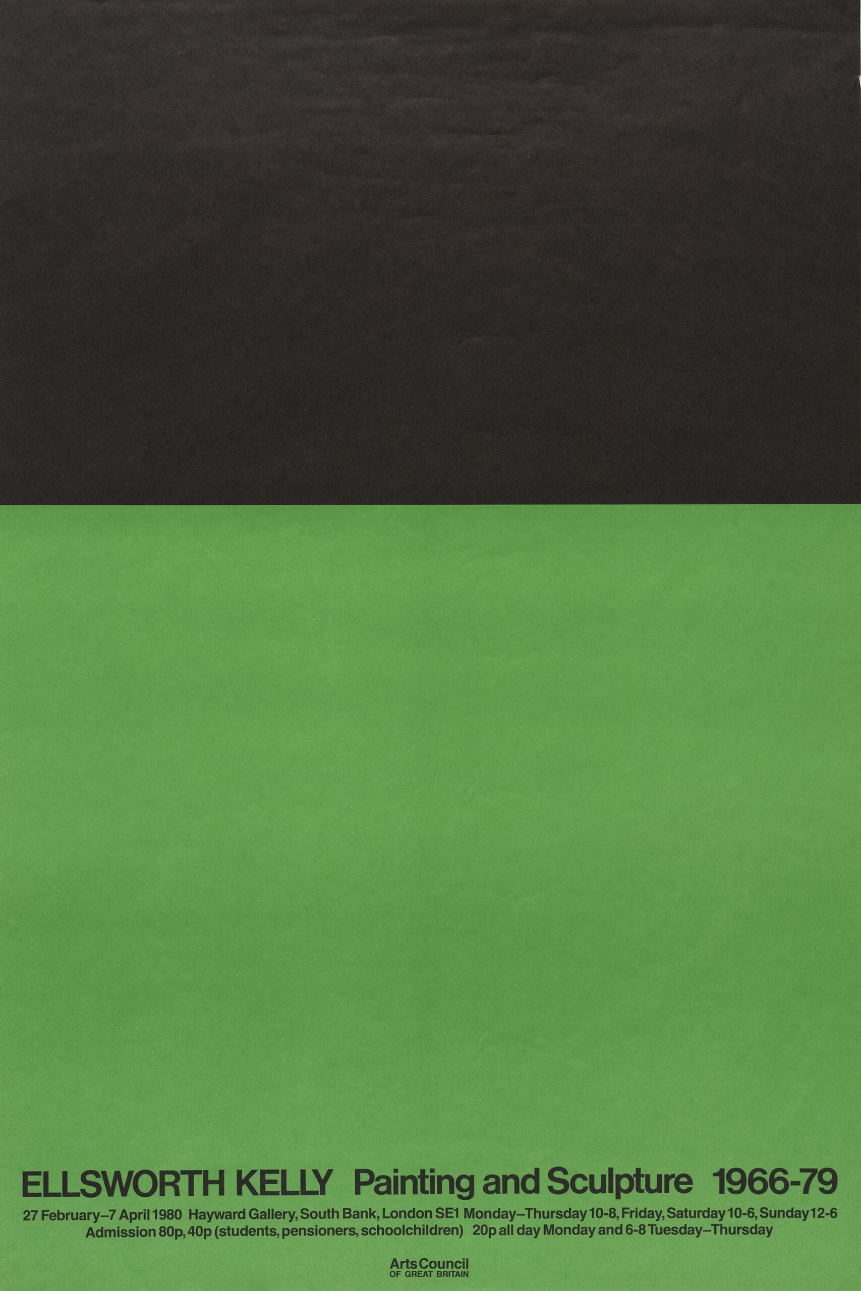 Ellsworth Kelly Ellsworth Kelly Painting & Sculpture 1966-79, Hayward Gallery (Black/Green) print