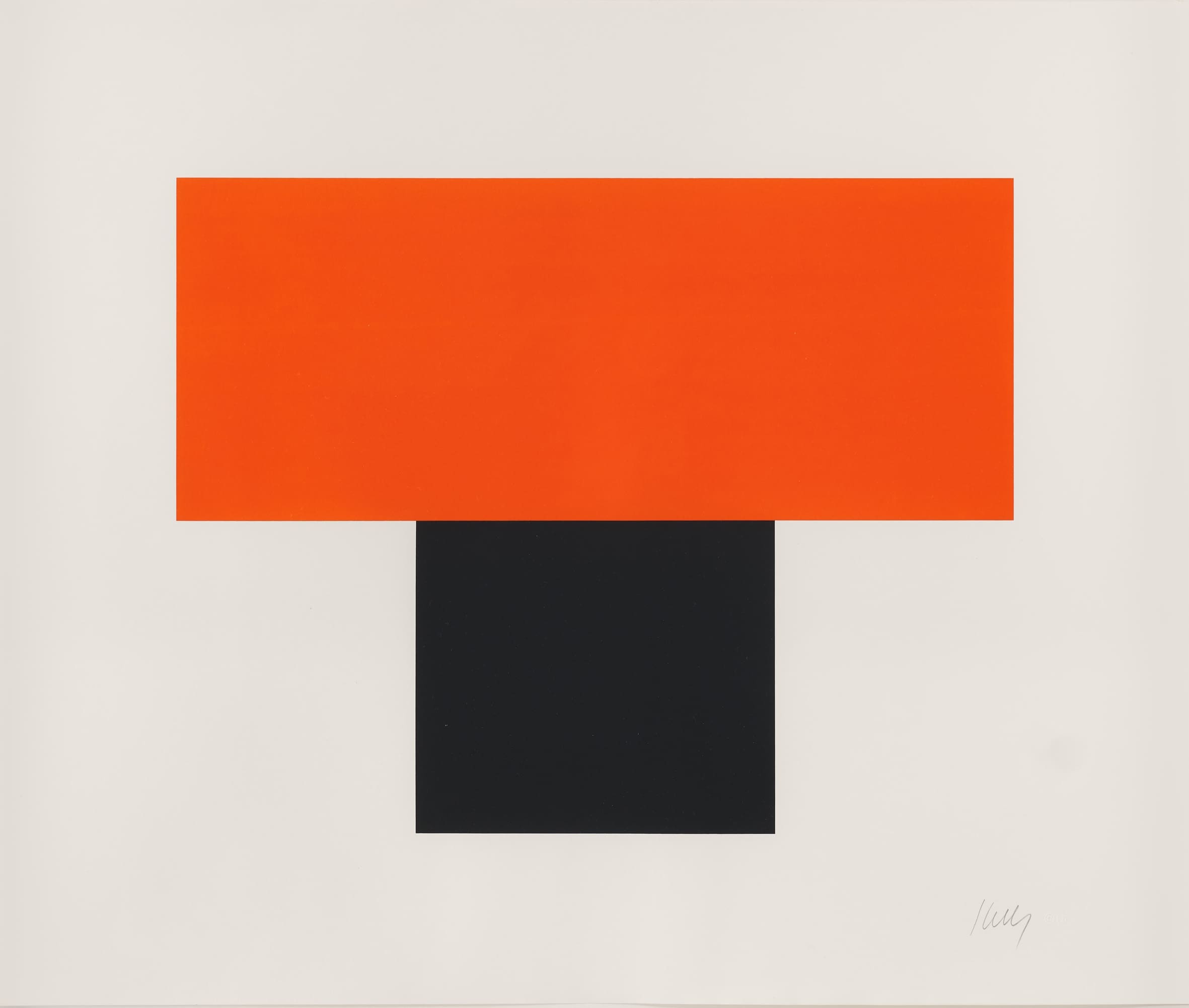 Ellsworth Kelly Red-Orange over Black print