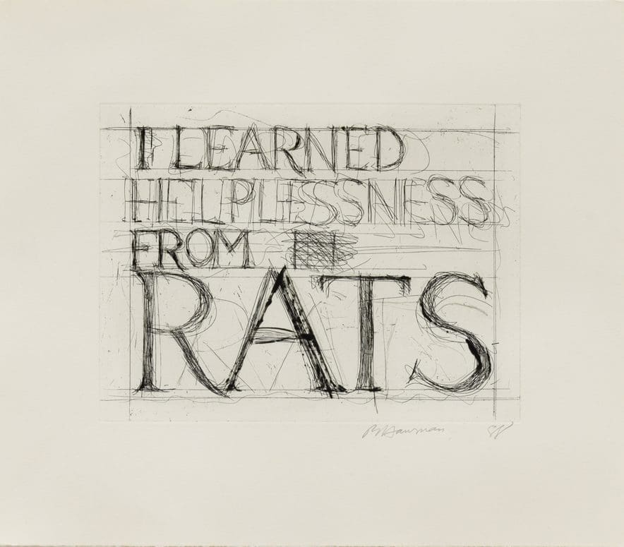 Bruce Nauman I Learned Helplessness from Rats print