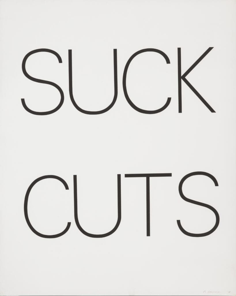 Bruce Nauman Suck Cuts print