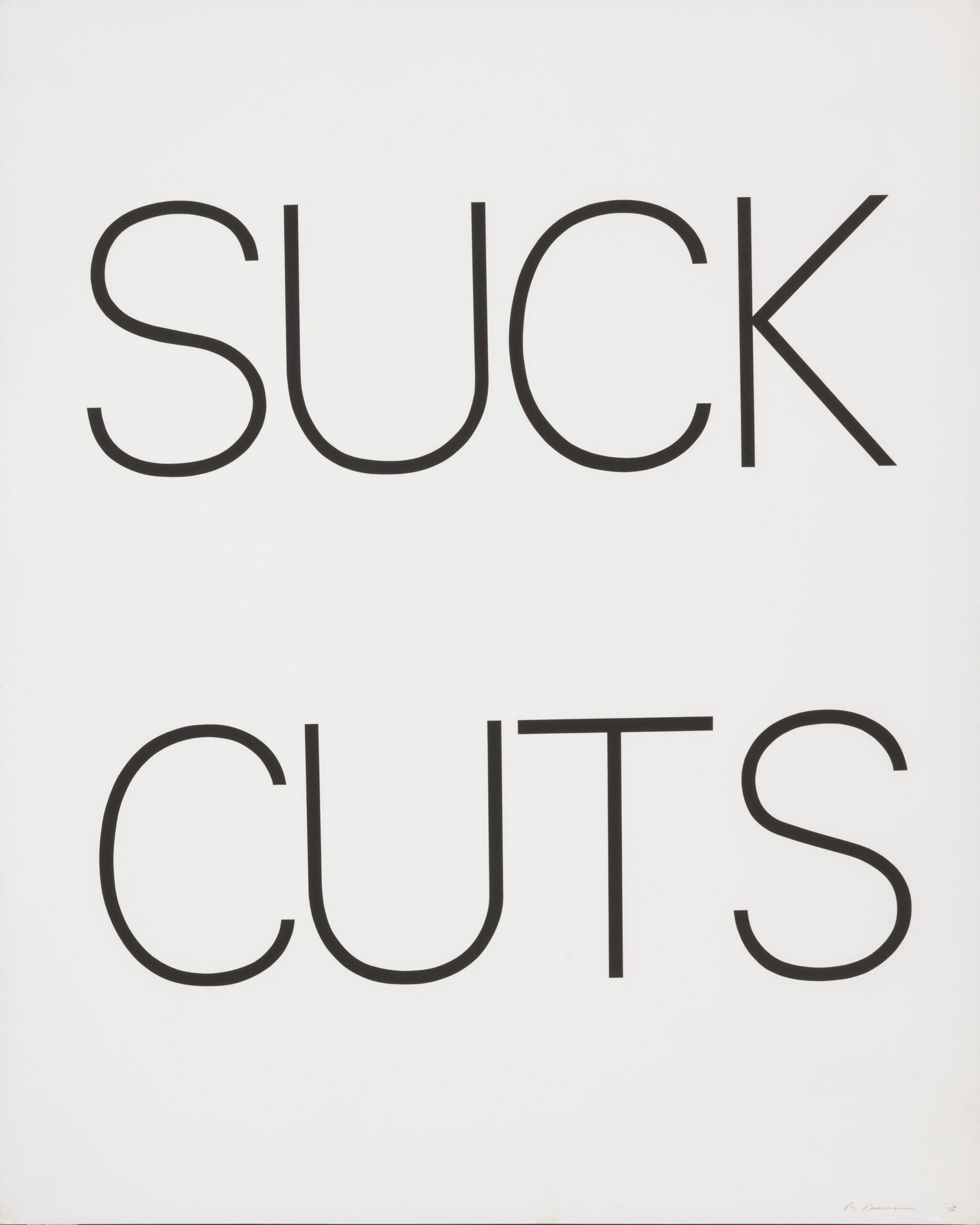 Bruce Nauman Suck Cuts print