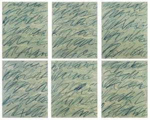 Cy Twombly Roman Notes, 1970, set of six offset lithographs print
