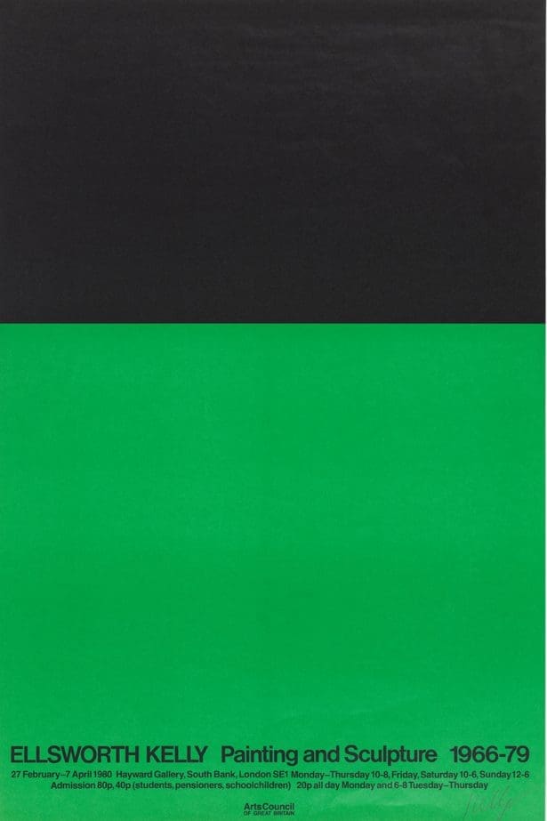 Ellsworth Kelly Ellsworth Kelly Painting & Sculpture 1966-79, Hayward Gallery (Black/Green) print